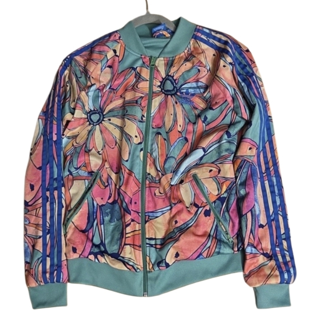 Farm Rio For Adidas Limited Edition Floral Multicolor Jacket and Skirt Set - Picture 2 of 7